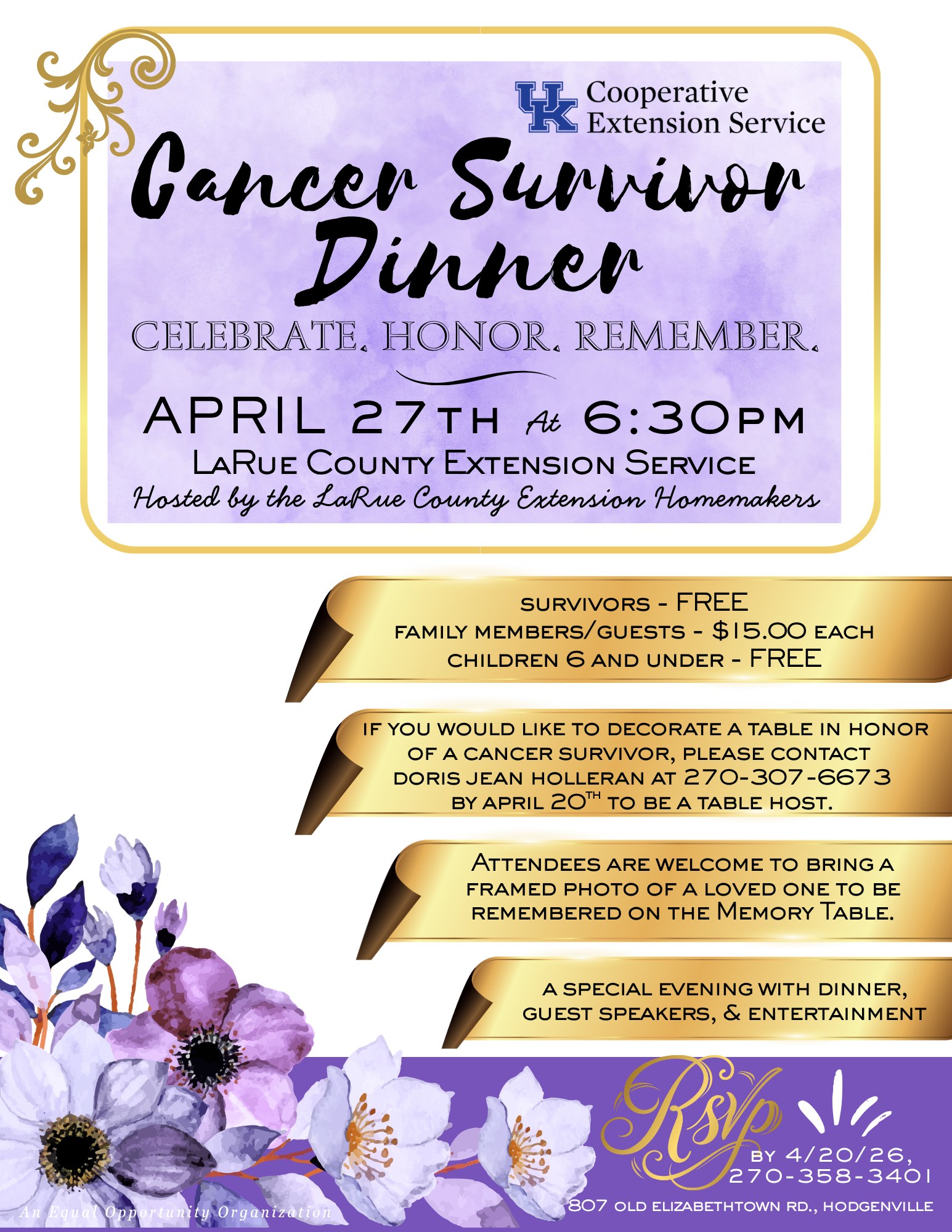 Cancer Survivor Dinner