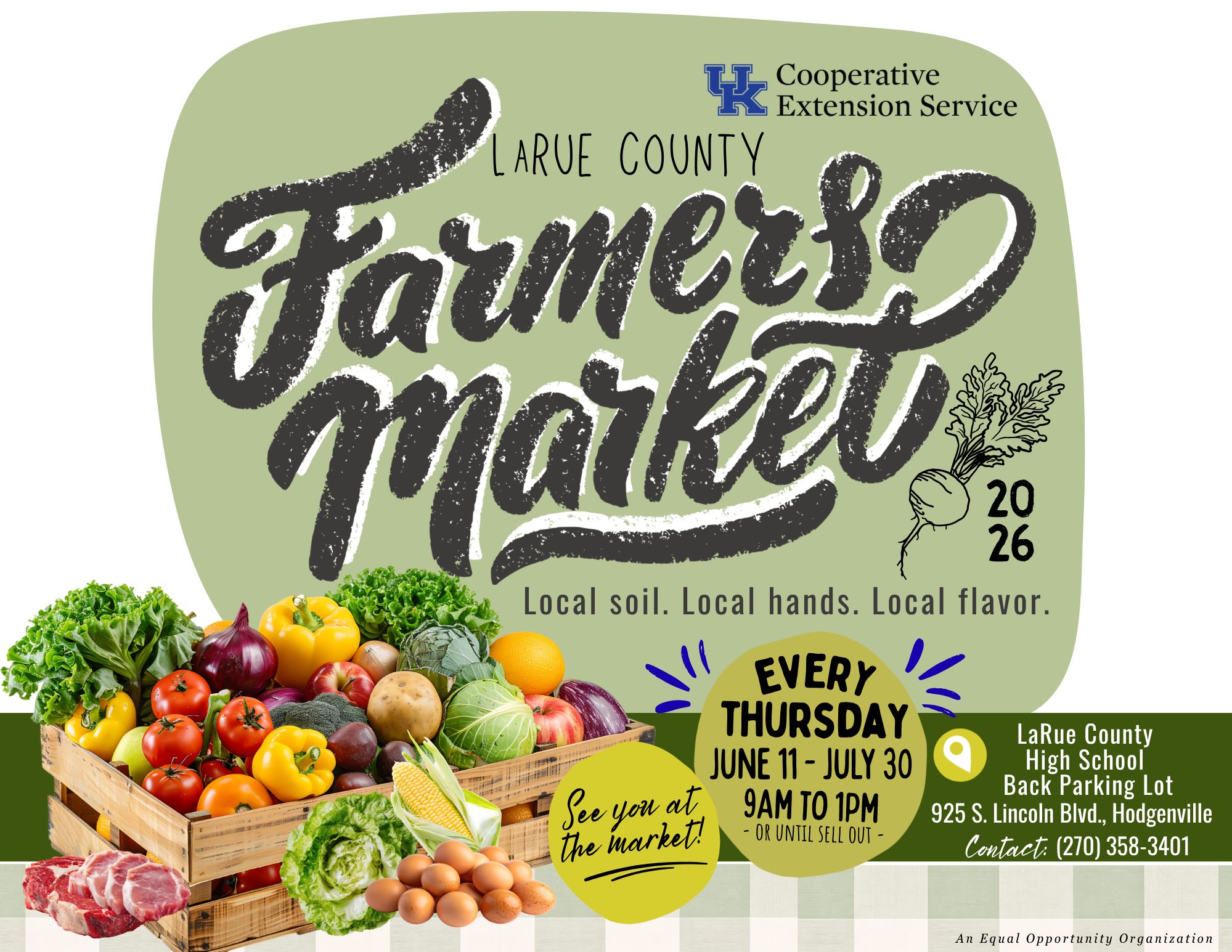LaRue County Farmers Market 2026: Every Thursday, June 11 to July 30